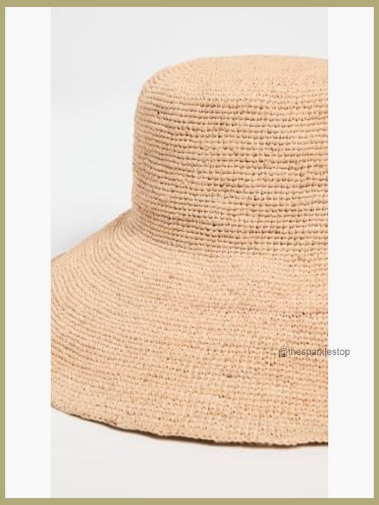 Straw Ultrawide Brim Bucket Hat with Sun Protection